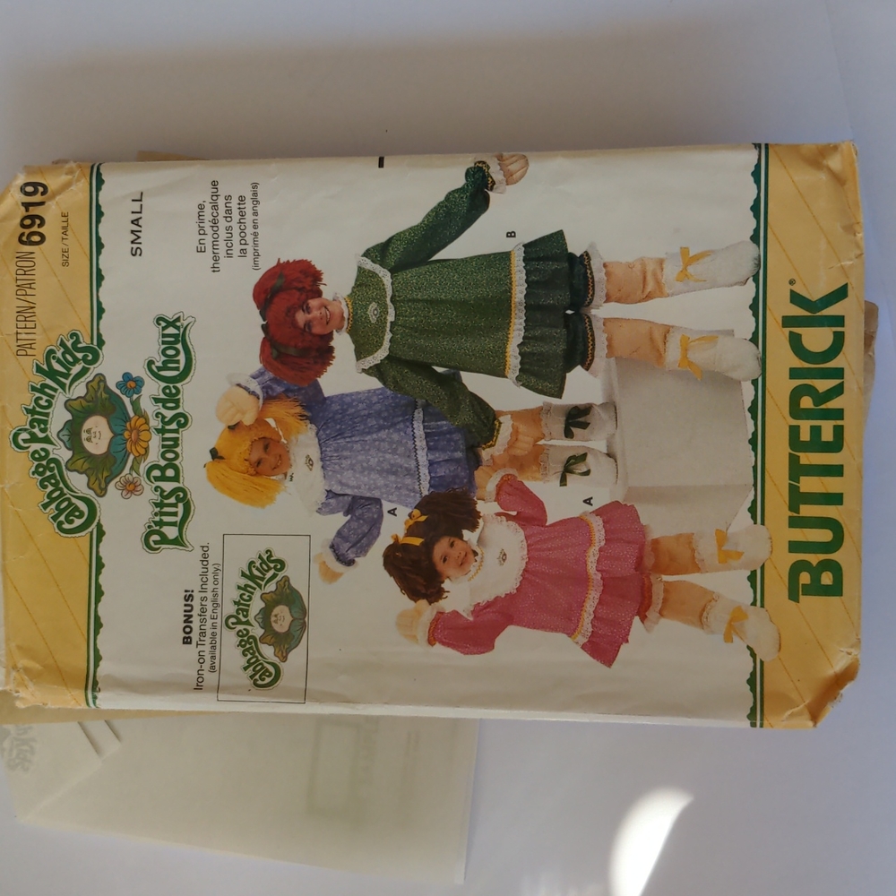 Butterick 6919 Cabbage Patch Kids vintage costume sewing pattern